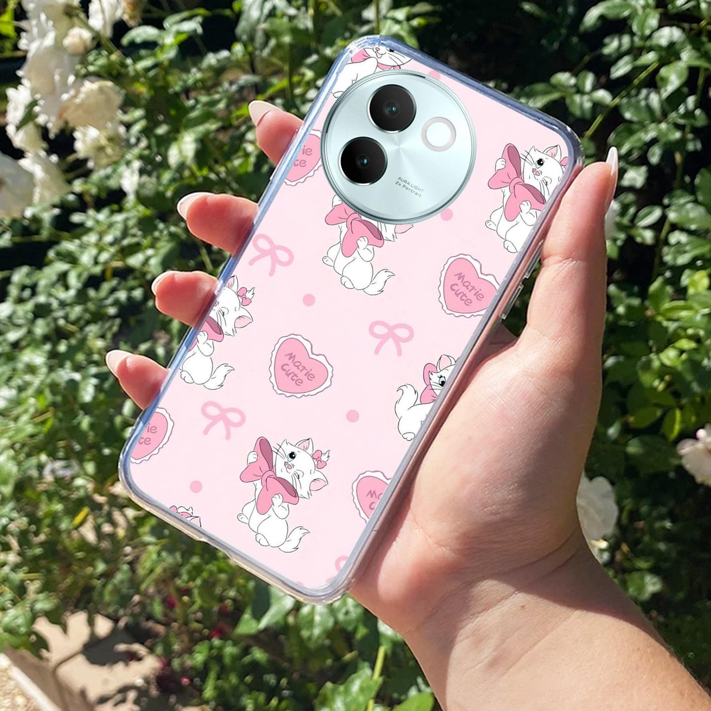 Cute Kitty Bliss Transparent Silicon Case For Vivo