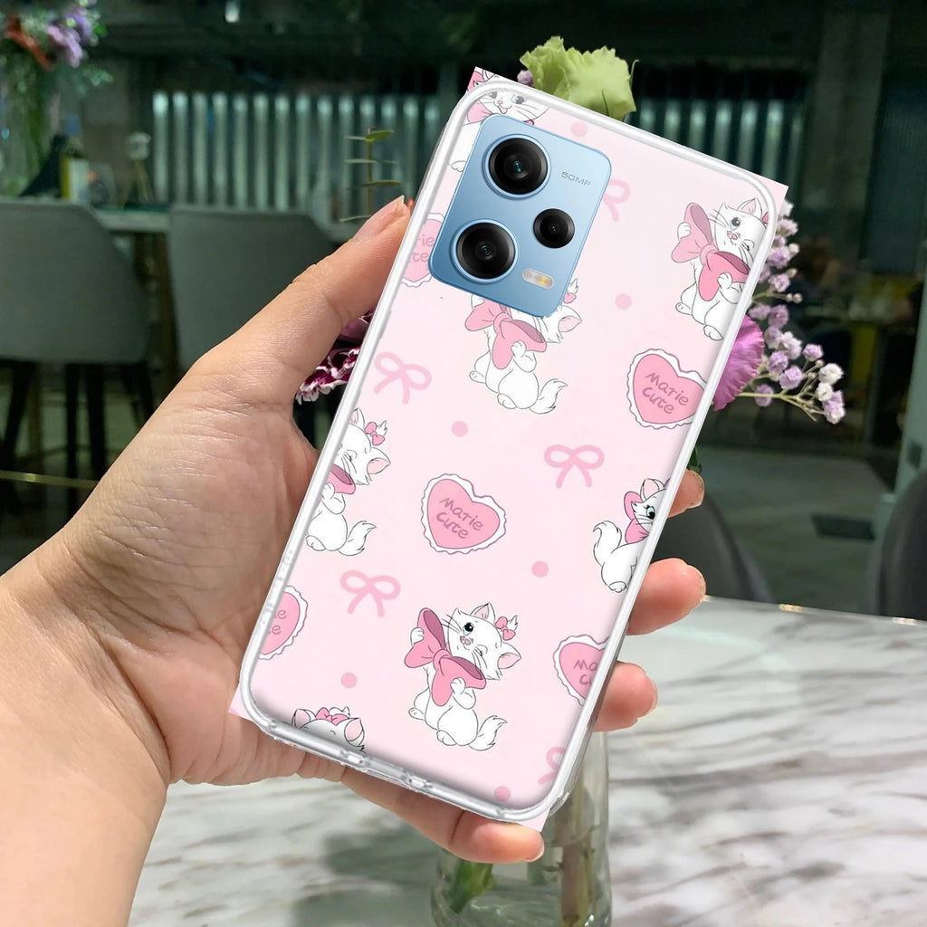 Cute Kitty Bliss Transparent Silicon Case For Redmi Note 12 4G