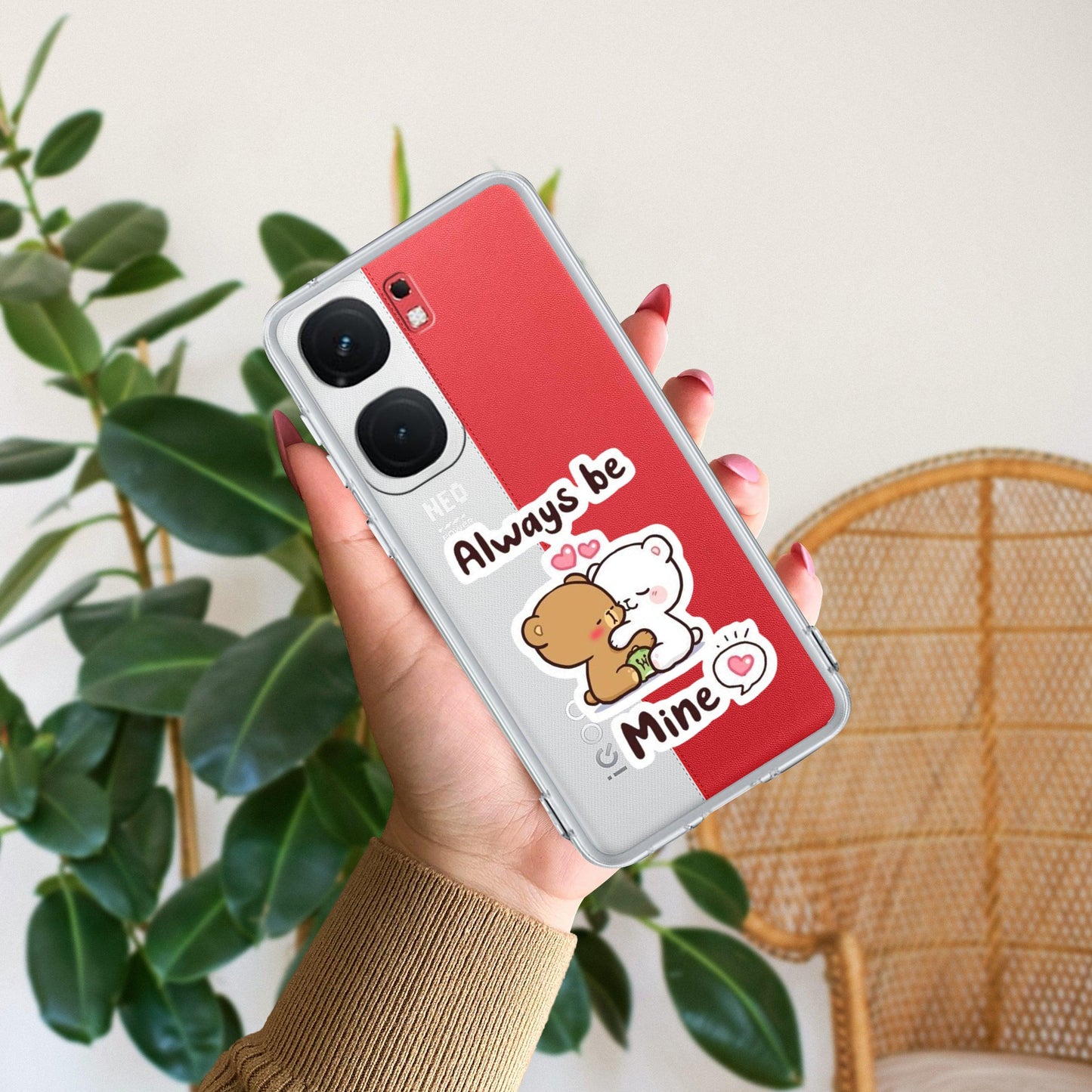 Cute Cuddle Bears Transparent Silicon Case For iQOO