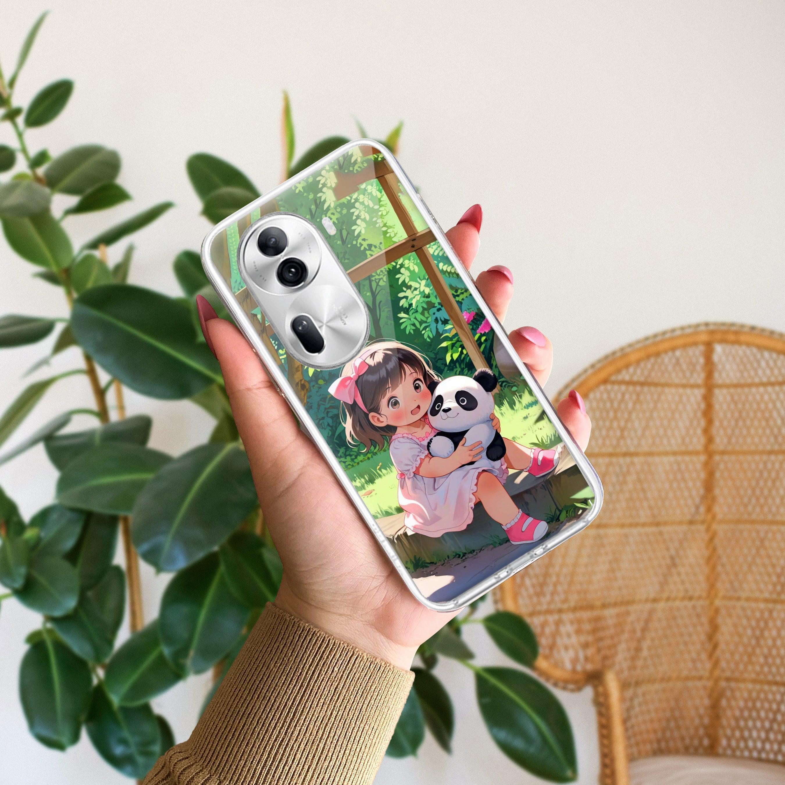 Blush & Panda Transparent Silicon Case For Oppo Reno 11 Pro 5G