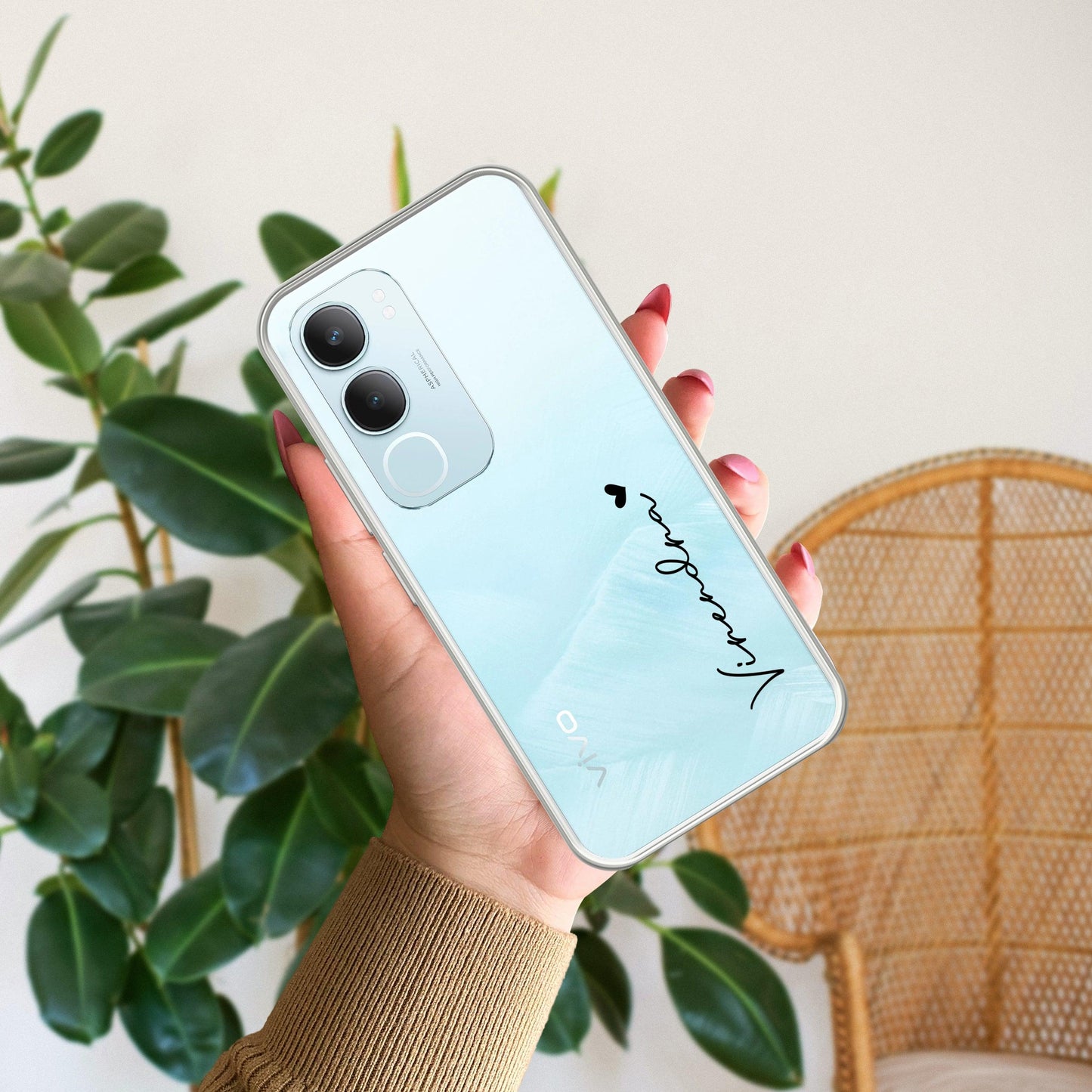 Customize Name Transparent Silicon Case For Vivo