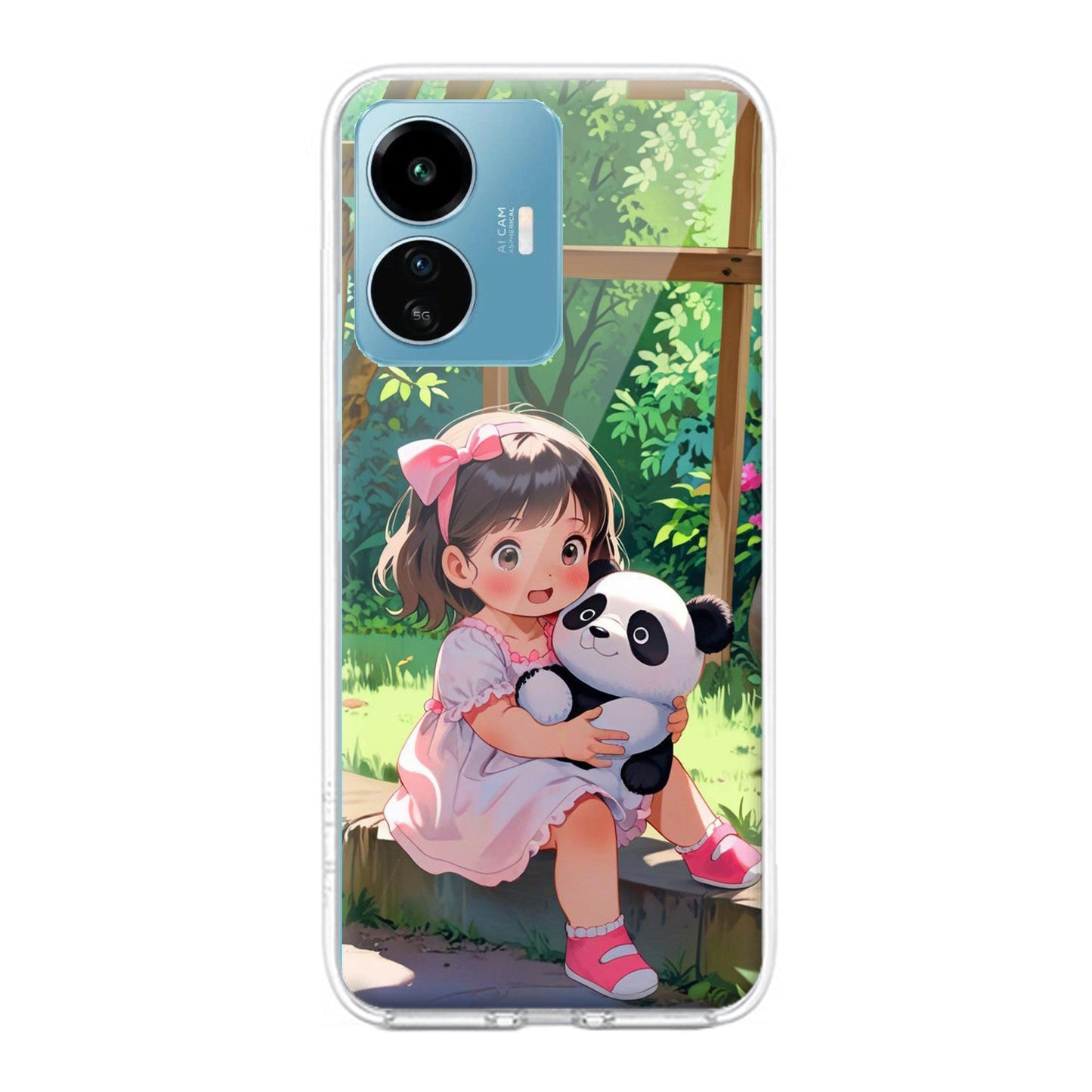 Blush & Panda Transparent Silicon Case For iQOO