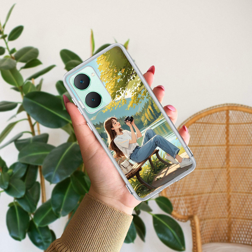 Nature-s Frame Transparent Silicon Case For iQOO Z10 Lite 5G