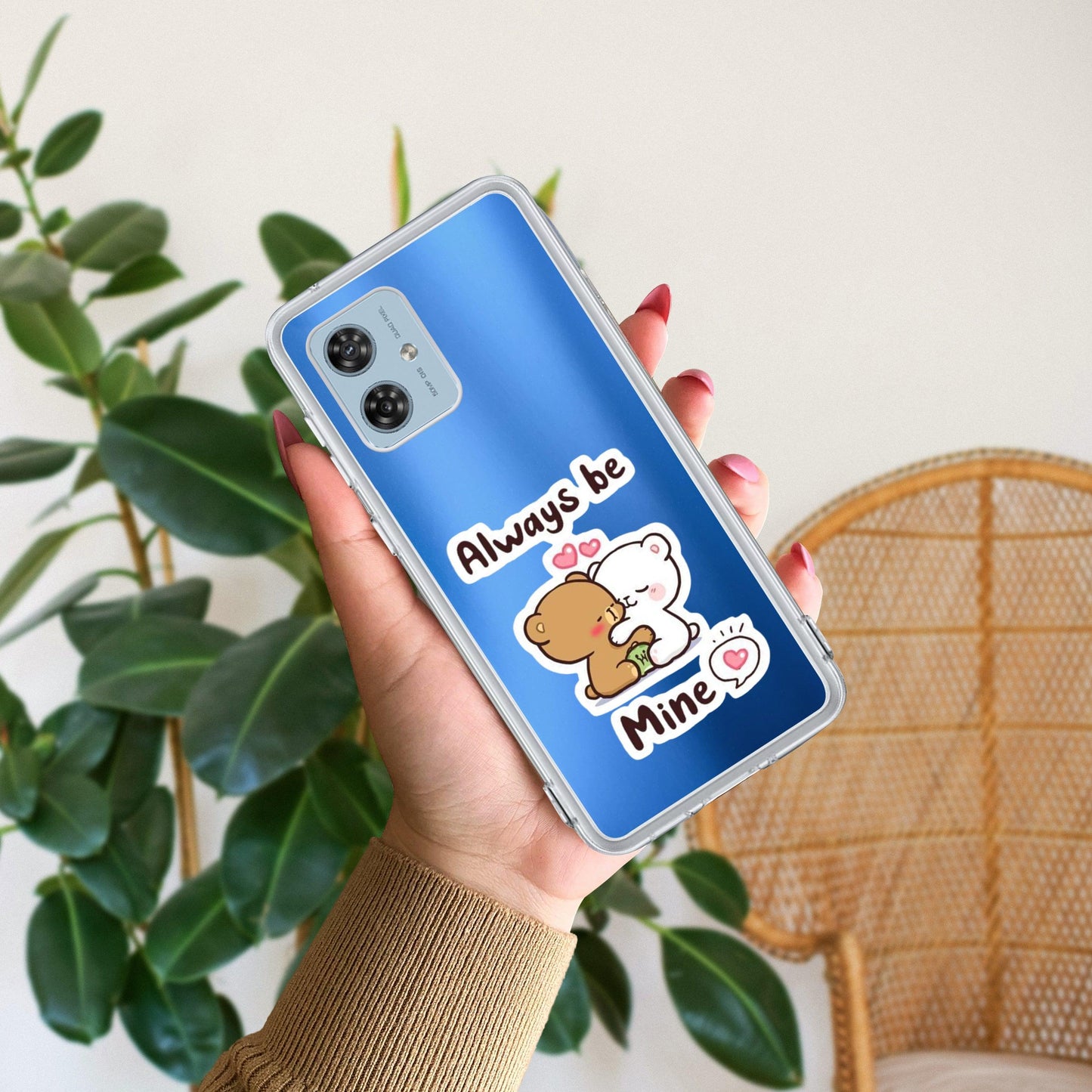 Cute Cuddle Bears Transparent Silicon Case For Motorola