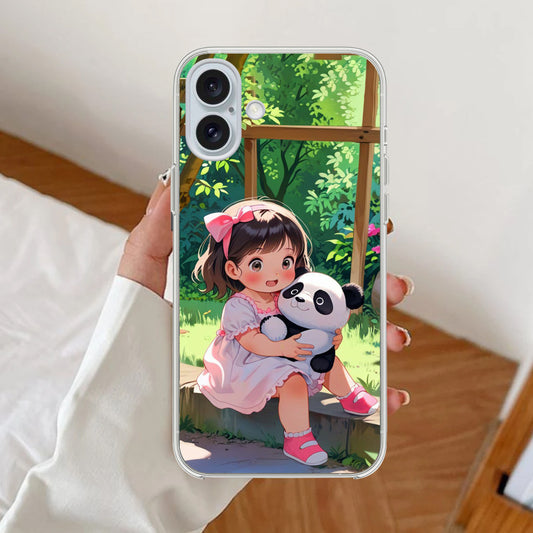 Blush & Panda Transparent Silicon Case For iPhone