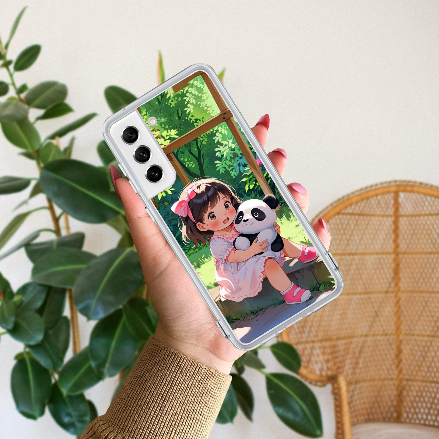 Blush & Panda Transparent Silicon Case For Samsung