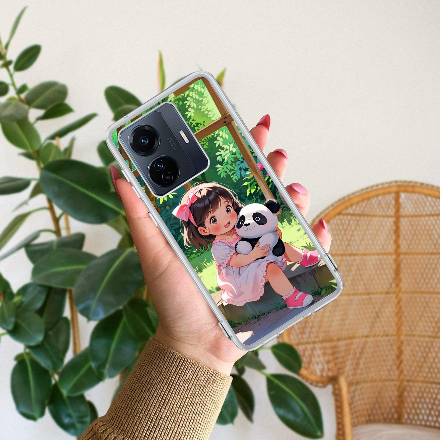 Blush & Panda Transparent Silicon Case For iQOO