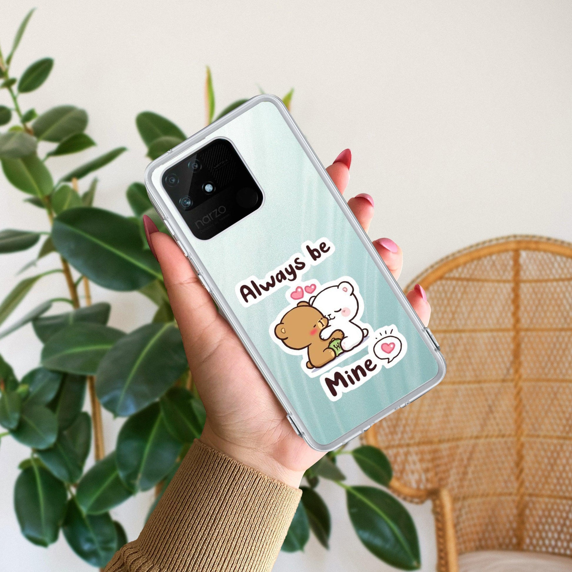 Cute Cuddle Bears Transparent Silicon Case For Realme/Narzo - ShopOnCliQ