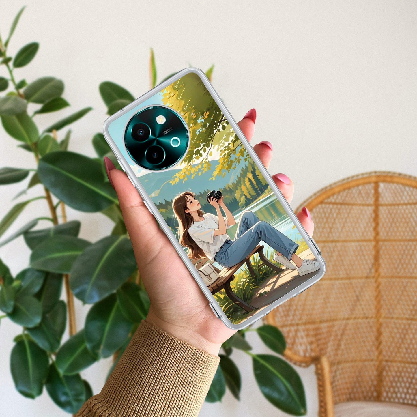 Nature’s Frame Travel Transparent Silicon Case For Vivo