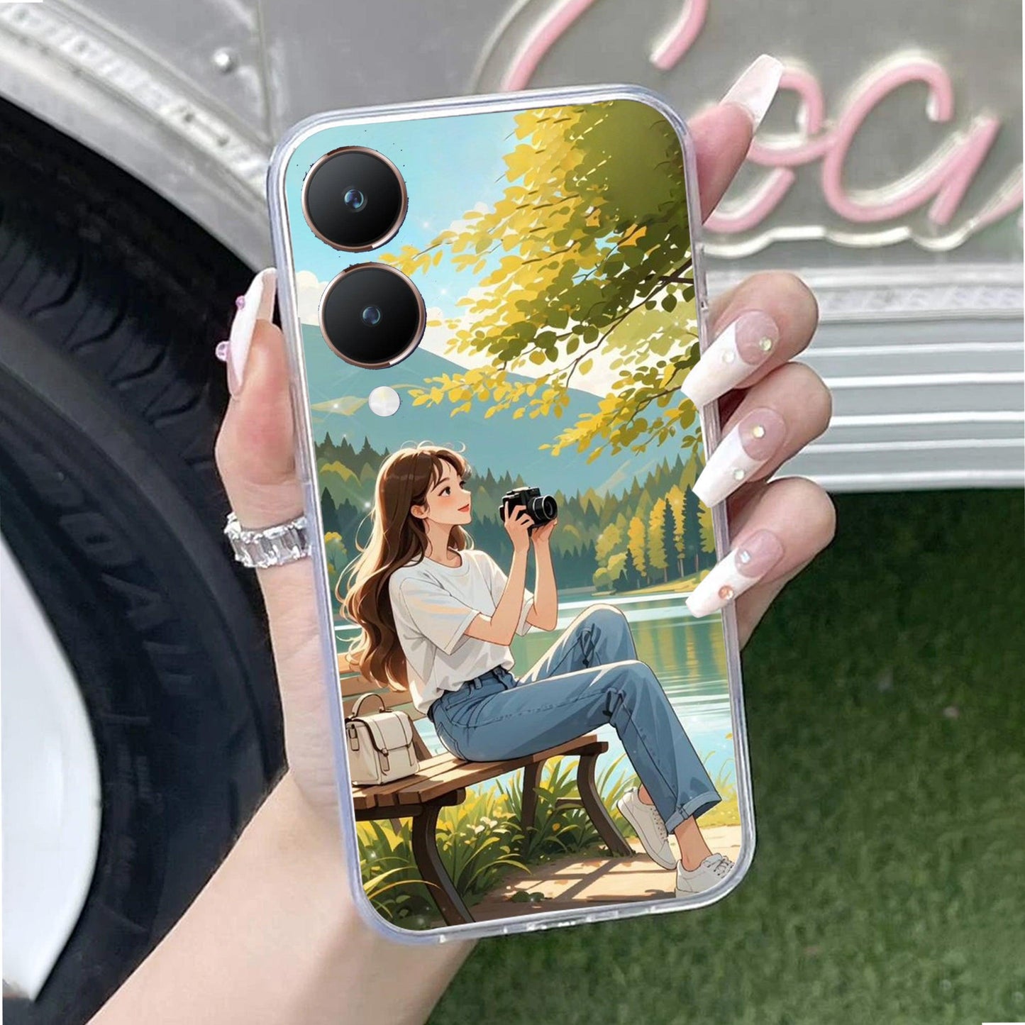 Nature’s Frame Travel Transparent Silicon Case For Vivo