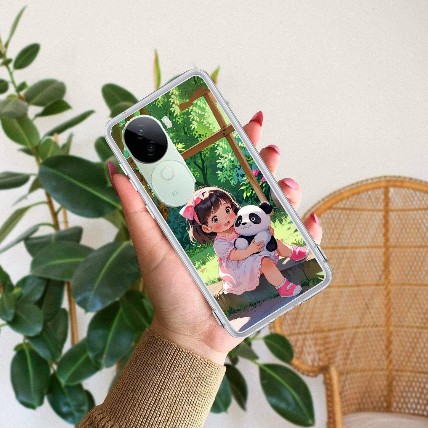 Blush & Panda Transparent Silicon Case For iQOO