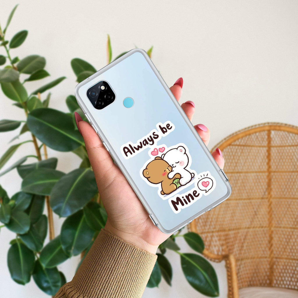 Cute Cuddle Bears Transparent Silicon Case For Realme C35 / Realme Narzo 50A Prime