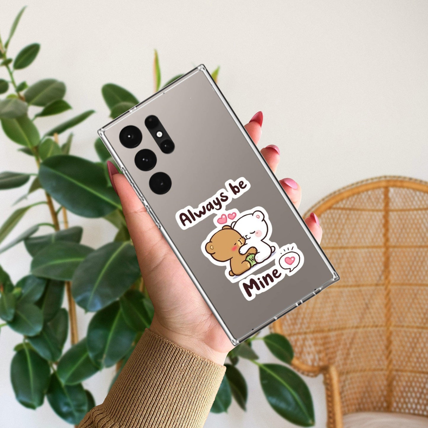 Cute Cuddle Bears Transparent Silicon Case For Samsung