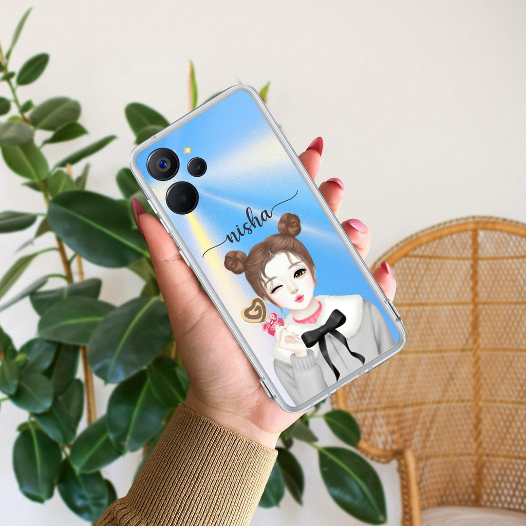 Candy Wink Customize Transparent Silicon Case For Realme 13 Plus 5G