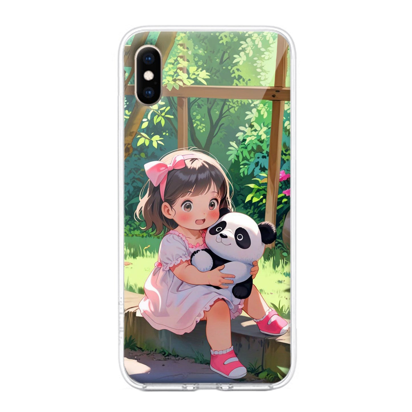 Blush & Panda Transparent Silicon Case For iPhone