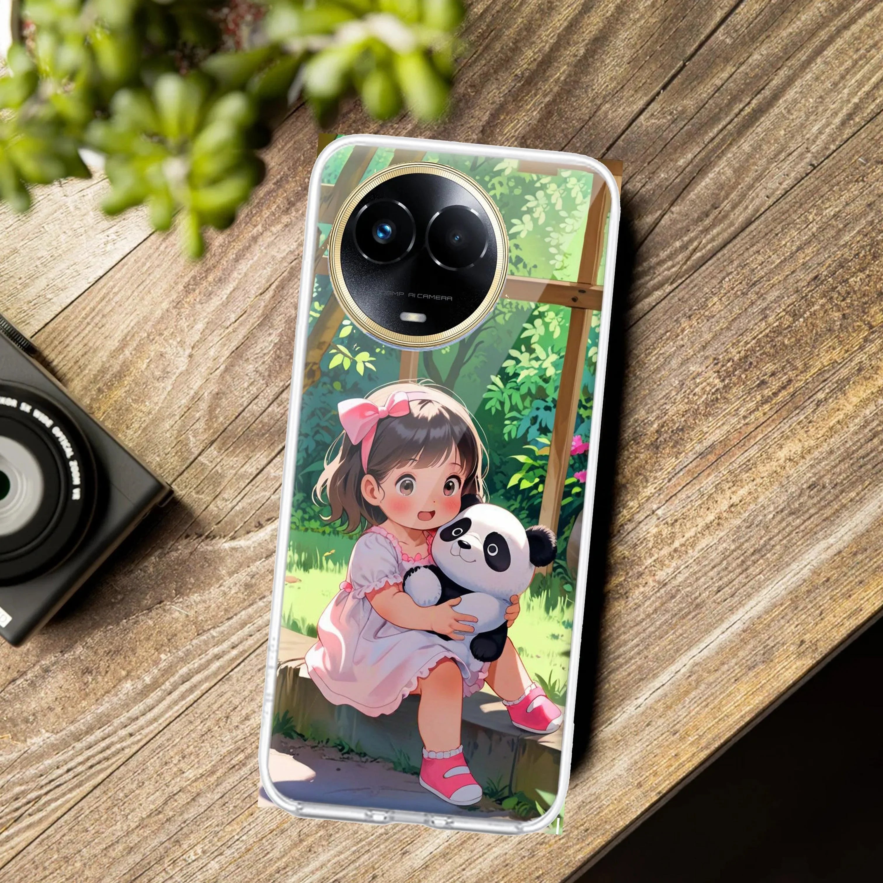 Blush & Panda  Transparent Silicon Case For Realme 11 5G
