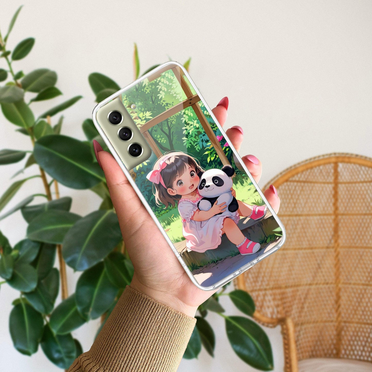 Blush & Panda Transparent Silicon Case For Samsung