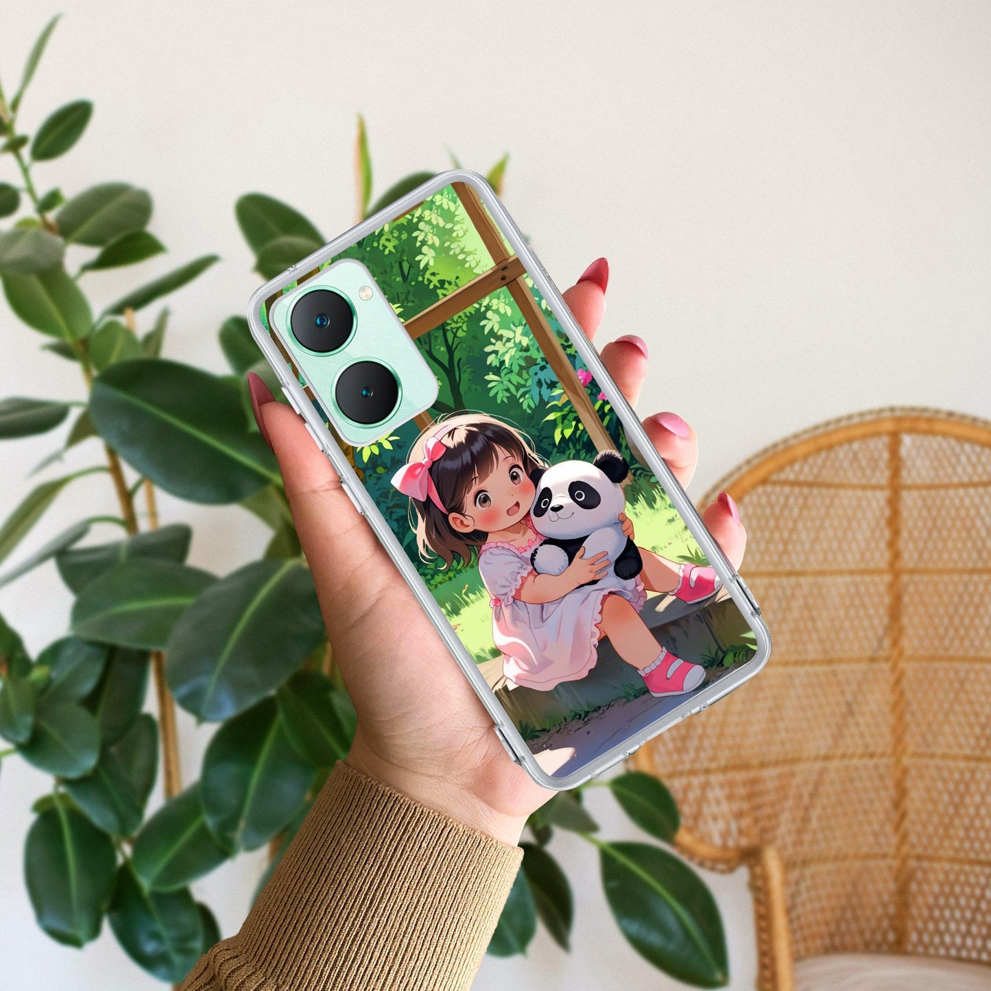 Blush & Panda  Transparent Silicon Case For Vivo