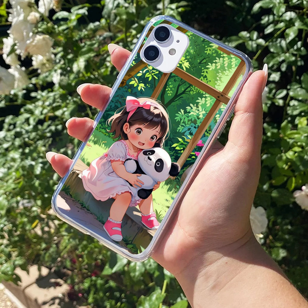 Blush & Panda Transparent Silicon Case For iPhone 14