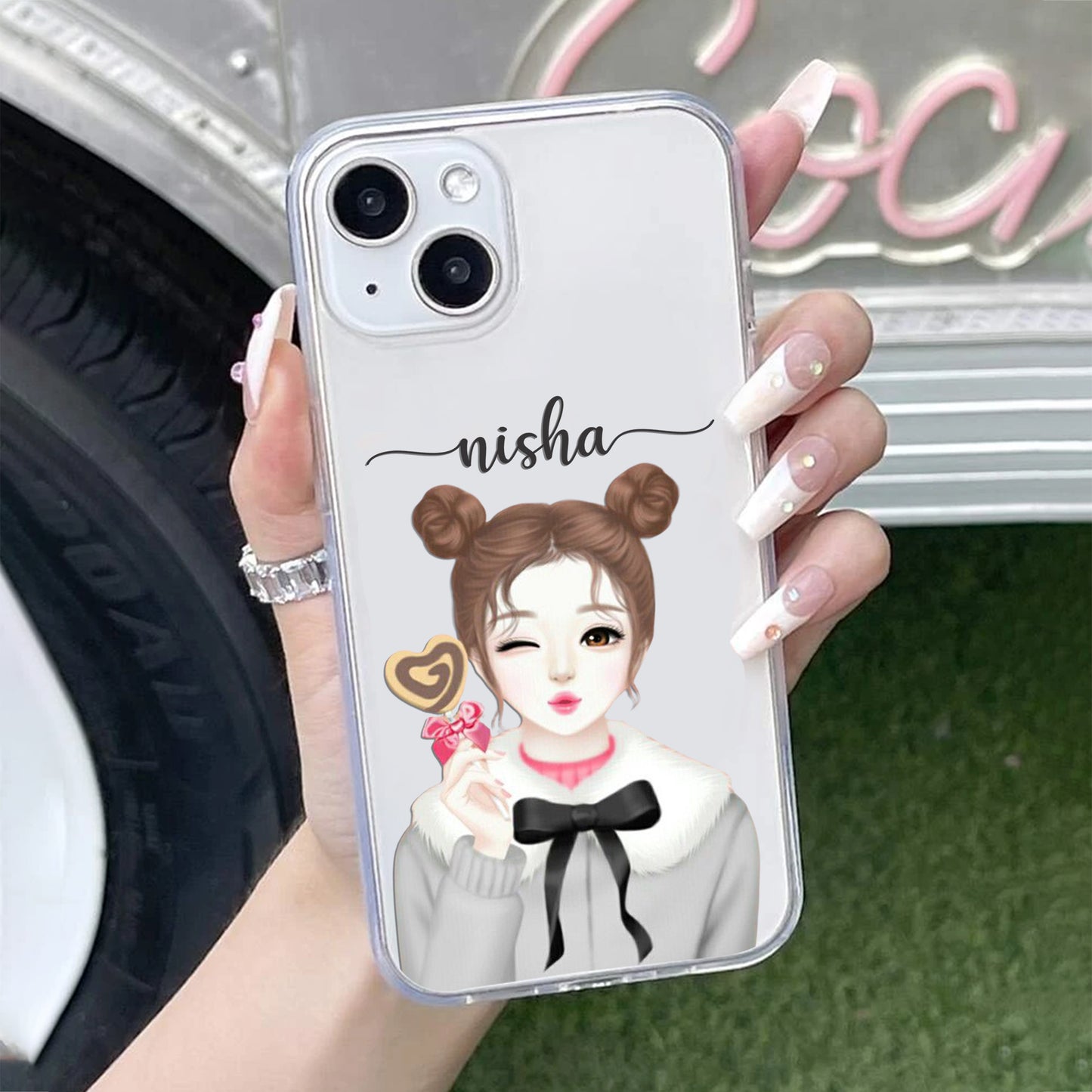 Candy Wink Customize Transparent Silicon Case For iPhone