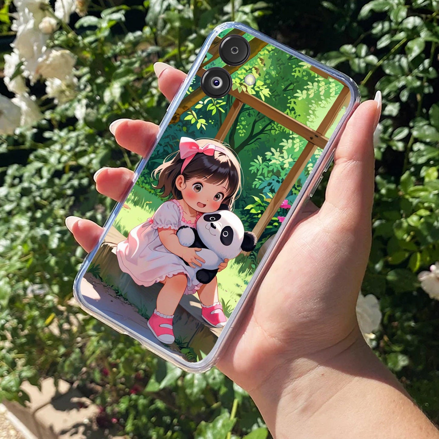 Blush & Panda Transparent Silicon Case For Samsung