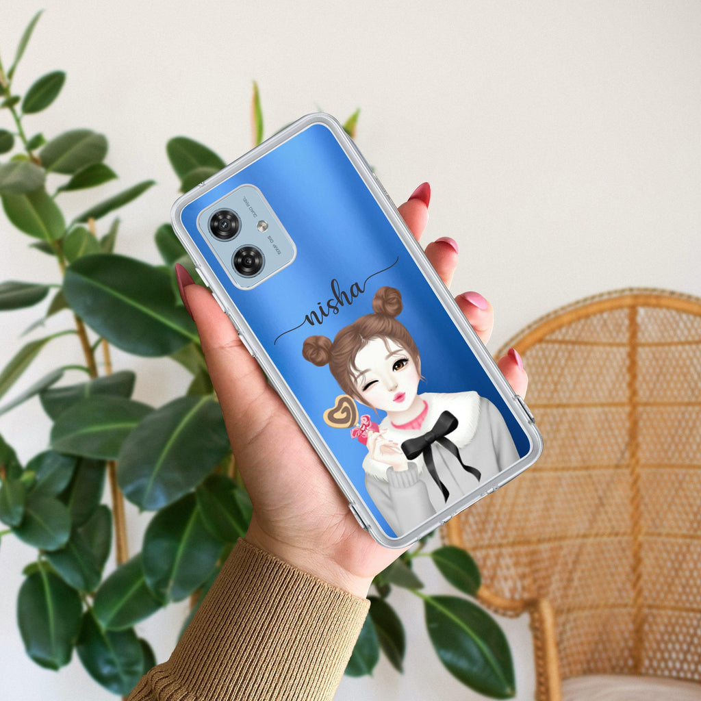 Candy Wink Customize Transparent Silicon Case For Motorola Edge 50 Fusion 5G