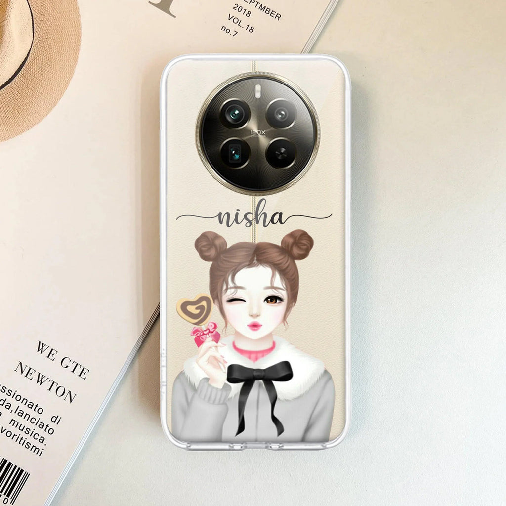 Candy Wink Customize Transparent Silicon Case For Realme Narzo 30A / Realme C12 / Realme Narzo 20