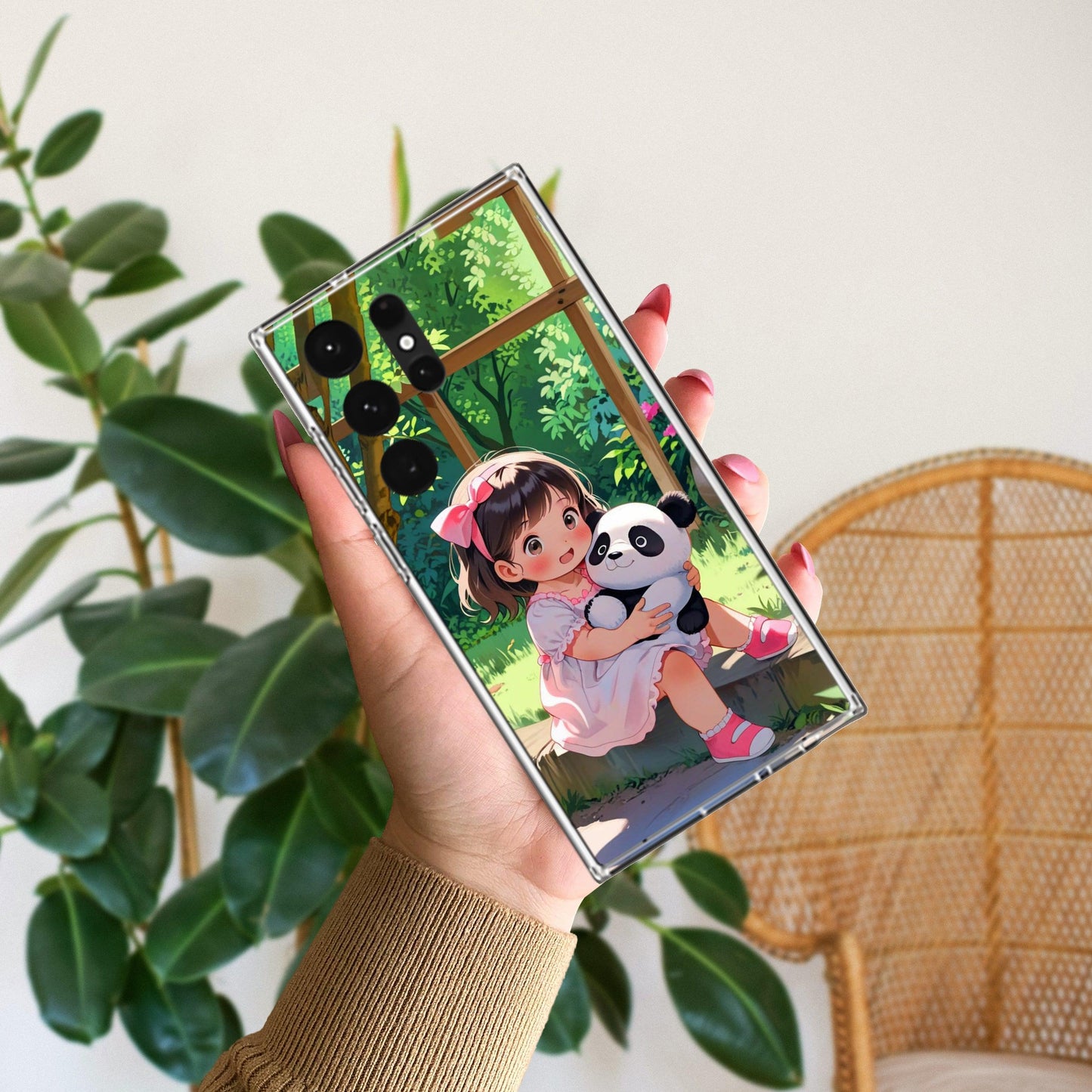 Blush & Panda Transparent Silicon Case For Samsung