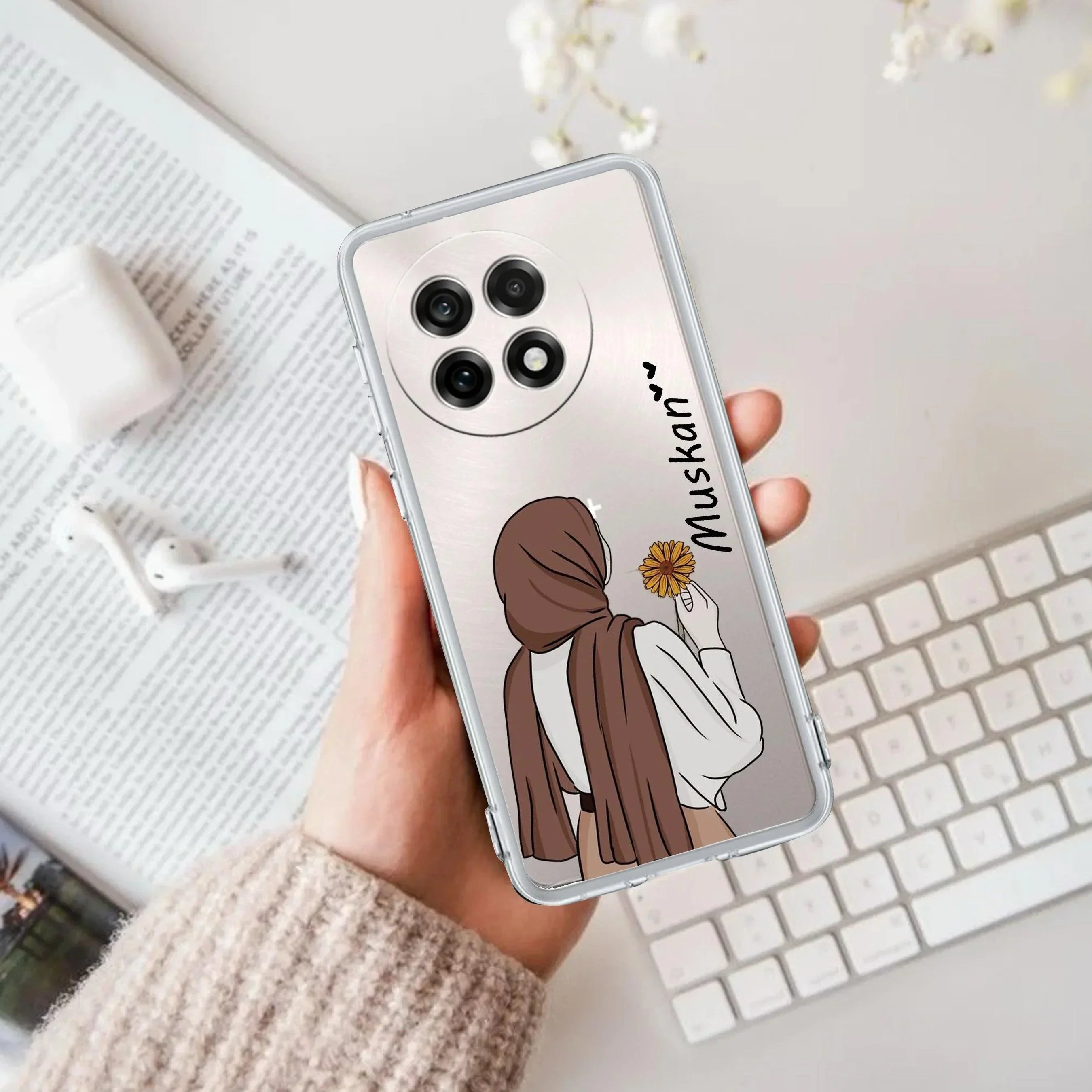Personalized Hijab Girl Transparent Silicon Case V2 For OnePlus Nord CE 2 Lite