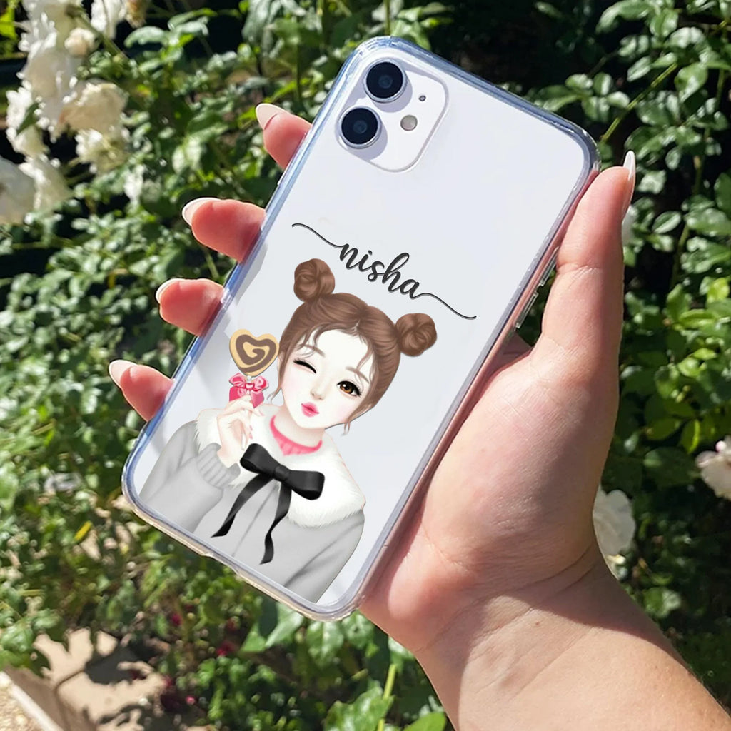 Candy Wink Customize Transparent Silicon Case For iPhone 14 Plus
