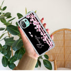 Pink Floral Customize Transparent Silicon Case For Redmi Note 14 Pro Plus 5G