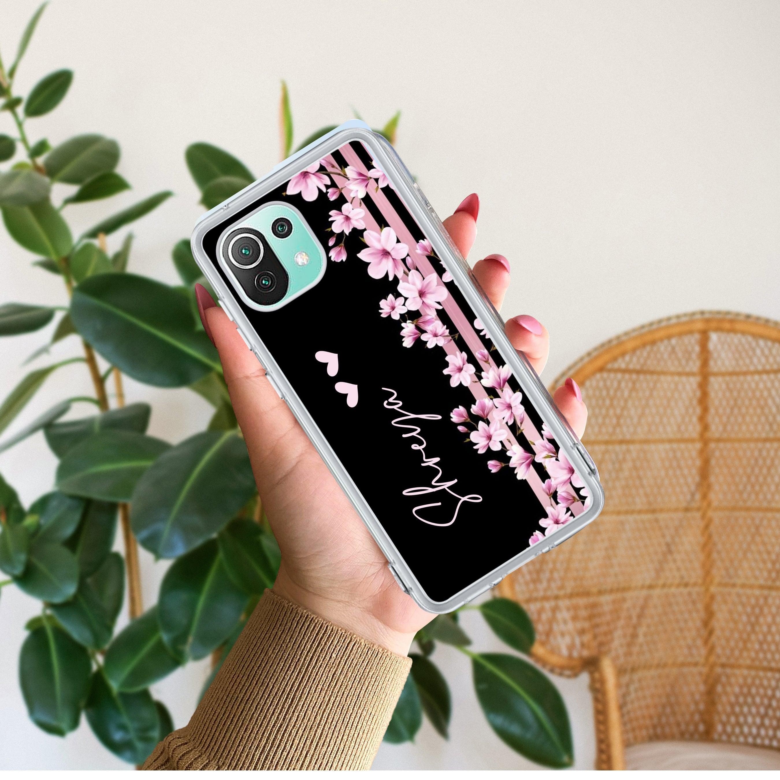 Pink Floral Customize Transparent Silicon Case For Redmi/Xiaomi - ShopOnCliQ