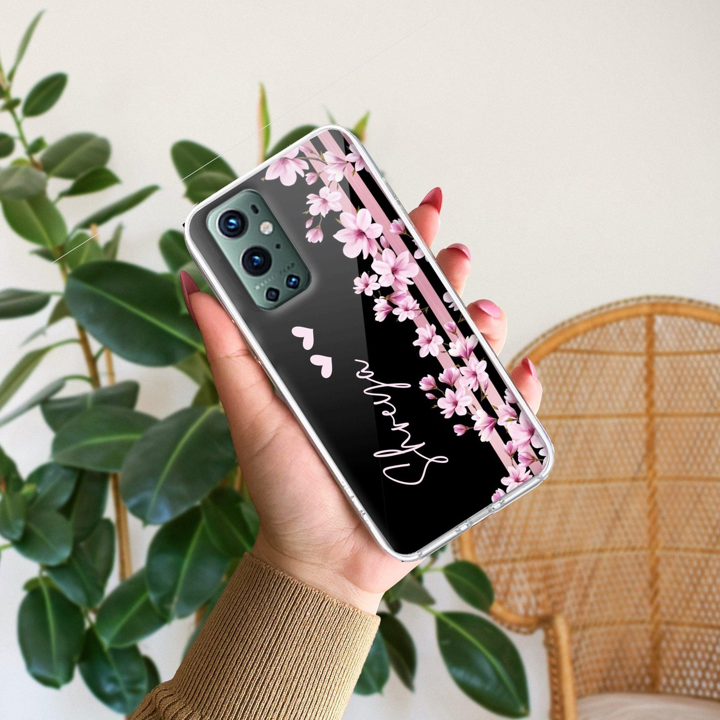 Pink Floral Customize Transparent Silicon Case For OnePlus - ShopOnCliQ