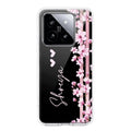 Pink Floral Customize Transparent Silicon Case For Xiaomi 14 5G