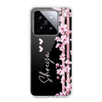 Pink Floral Customize Transparent Silicon Case For Redmi Note 14 Pro 5G