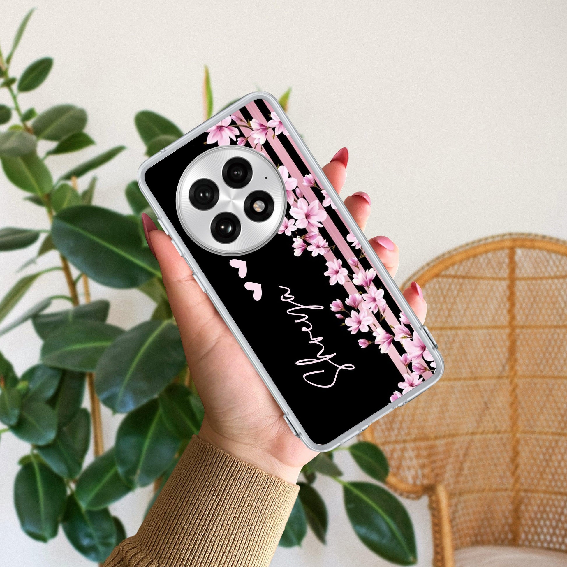 Pink Floral Customize Transparent Silicon Case For OnePlus - ShopOnCliQ