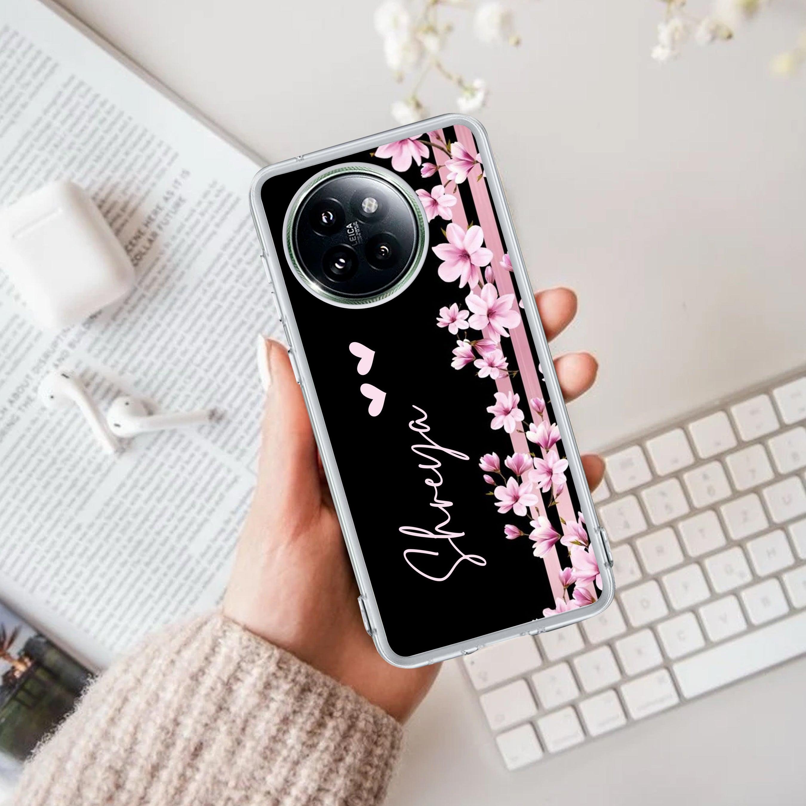 Pink Floral Customize Transparent Silicon Case For Redmi/Xiaomi - ShopOnCliQ