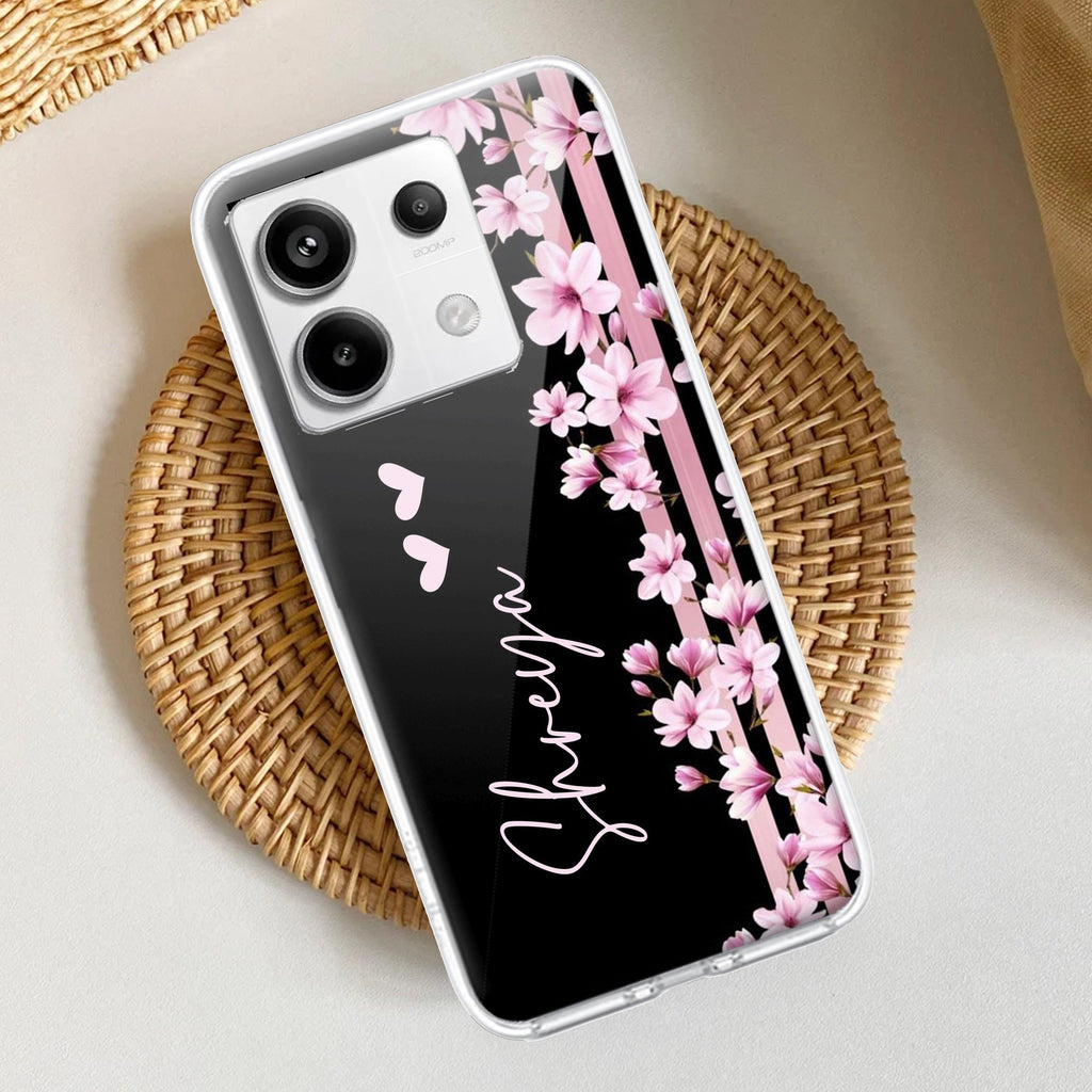 Pink Floral Customize Transparent Silicon Case For Redmi/Xiaomi - ShopOnCliQ