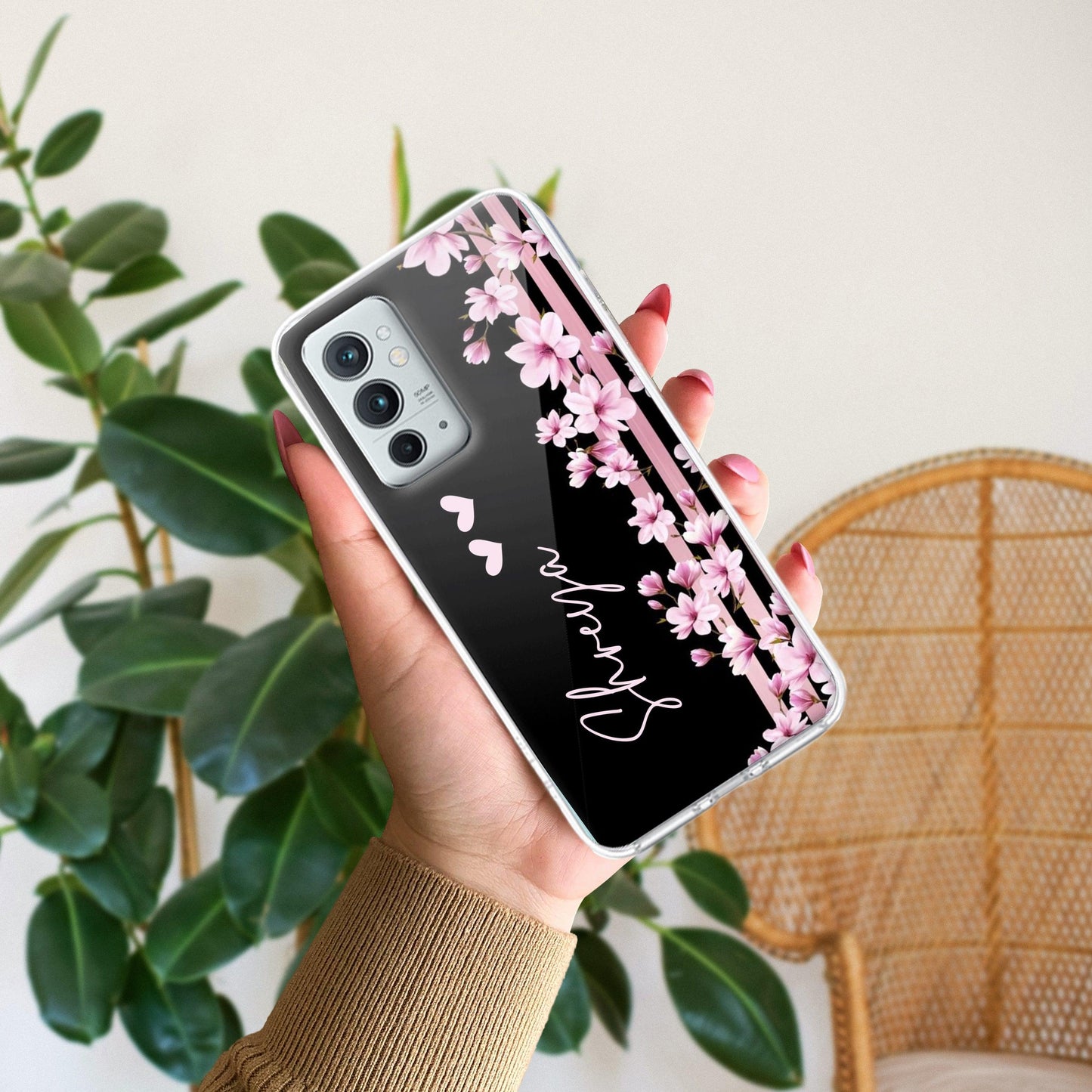 Pink Floral Customize Transparent Silicon Case For OnePlus - ShopOnCliQ