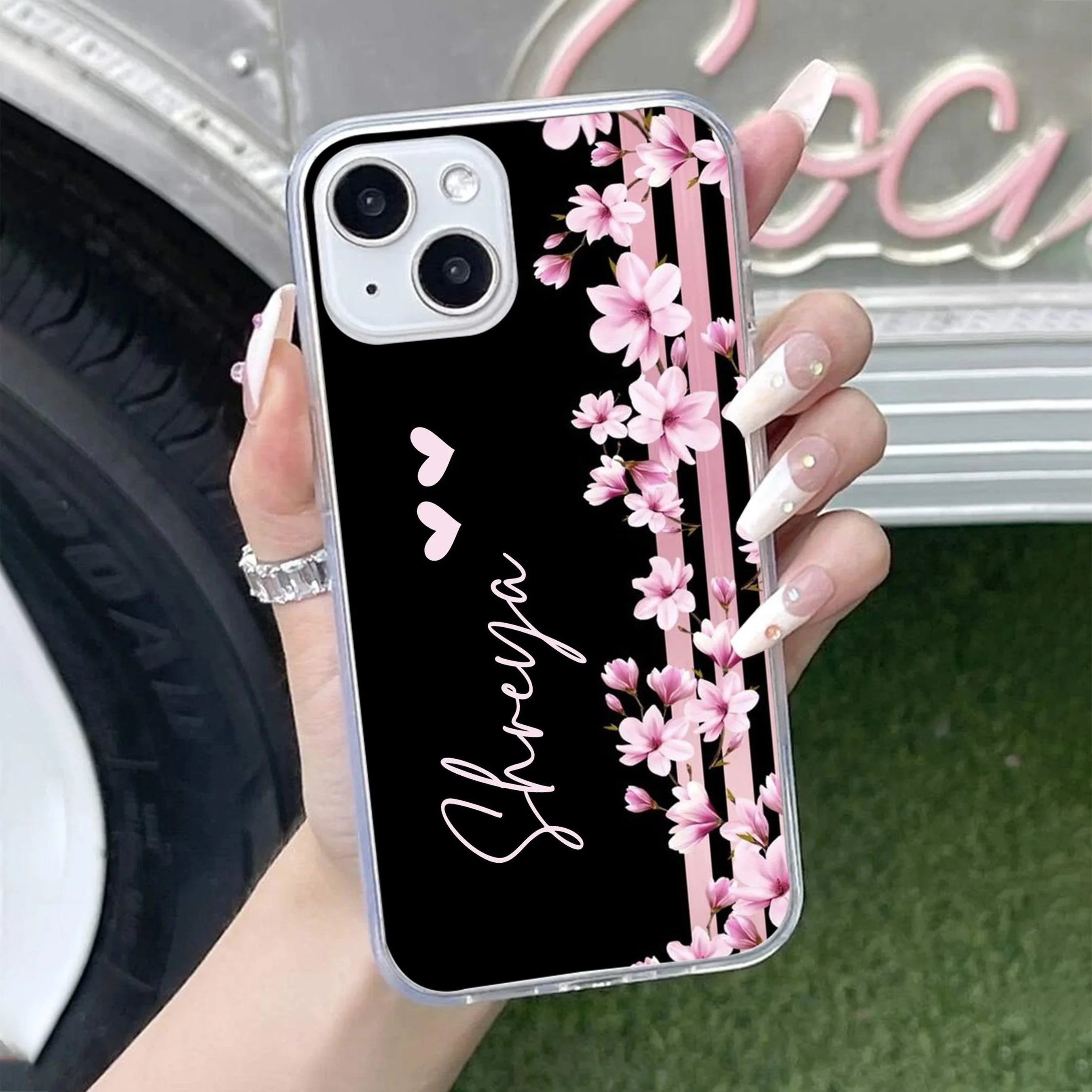 Pink Floral Customize Transparent Silicon Case For Google - ShopOnCliQ