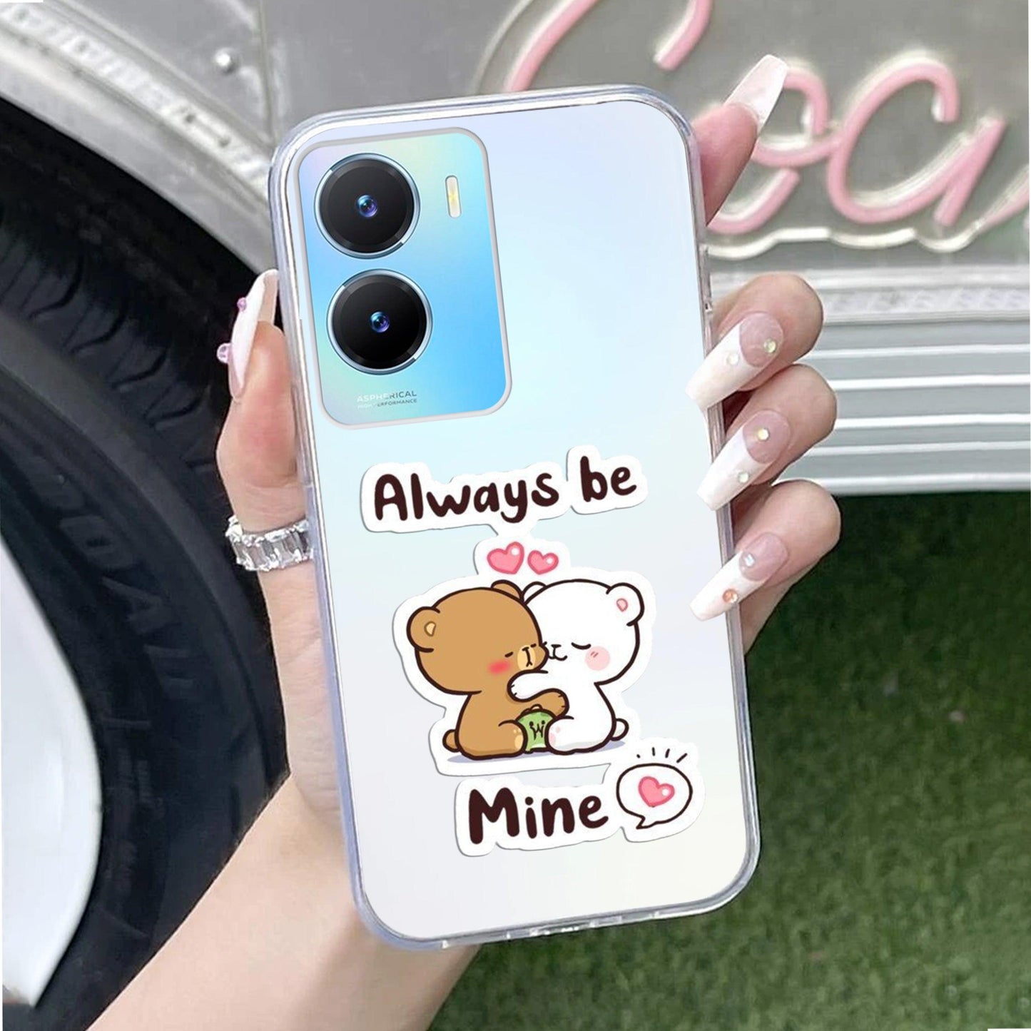 Cute Cuddle Bears Transparent Silicon Case For Vivo