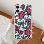 Wild Rose Transparent Silicon Case For Google Pixel 9a 5G