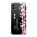 Pink Floral Customize Transparent Silicon Case For iPhone X/Xs