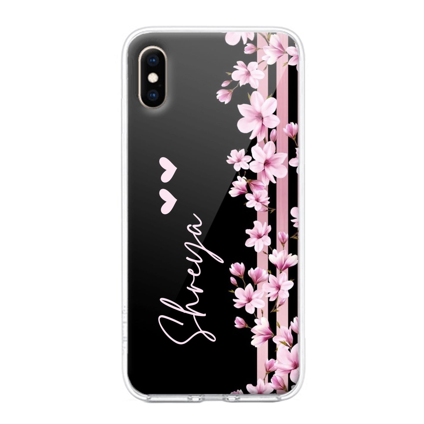 Pink Floral Customize Transparent Silicon Case For iPhone - ShopOnCliQ