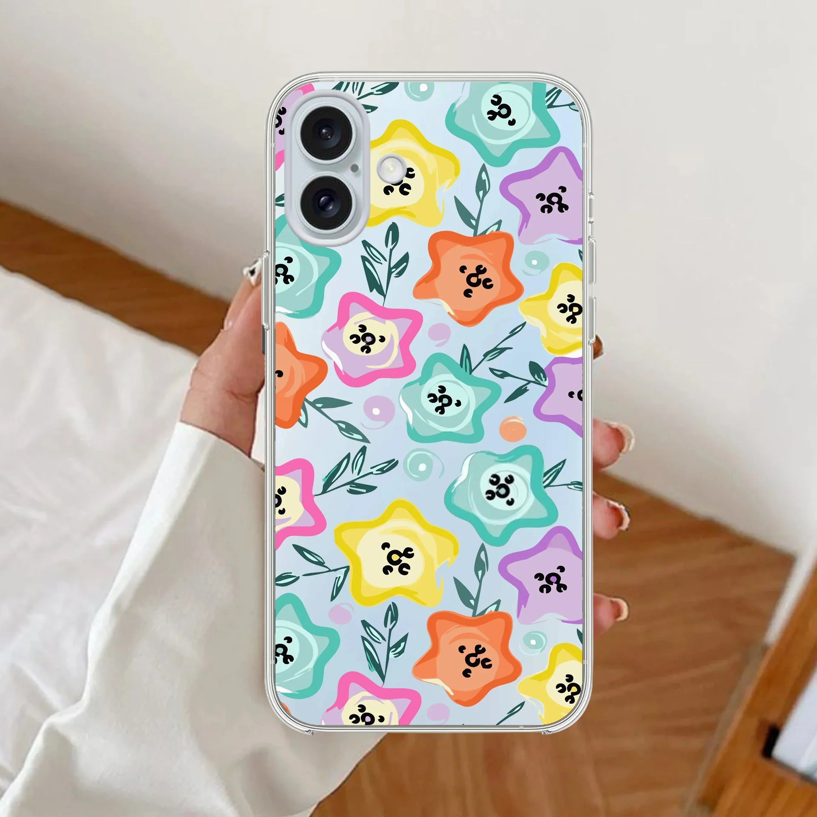 Star Floral Transparent Silicon Case For Google Pixel 9a 5G