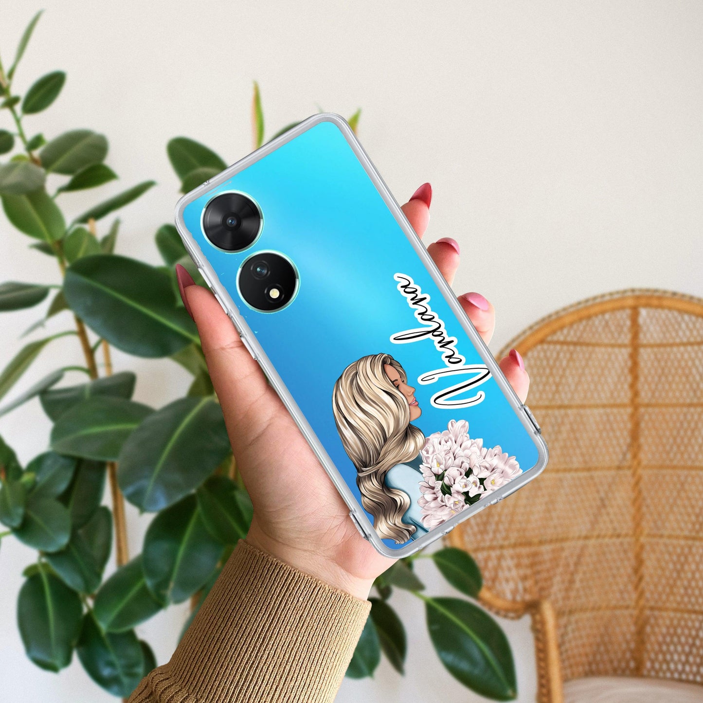 Stylish Girl Customize Transparent Silicon Case For Vivo