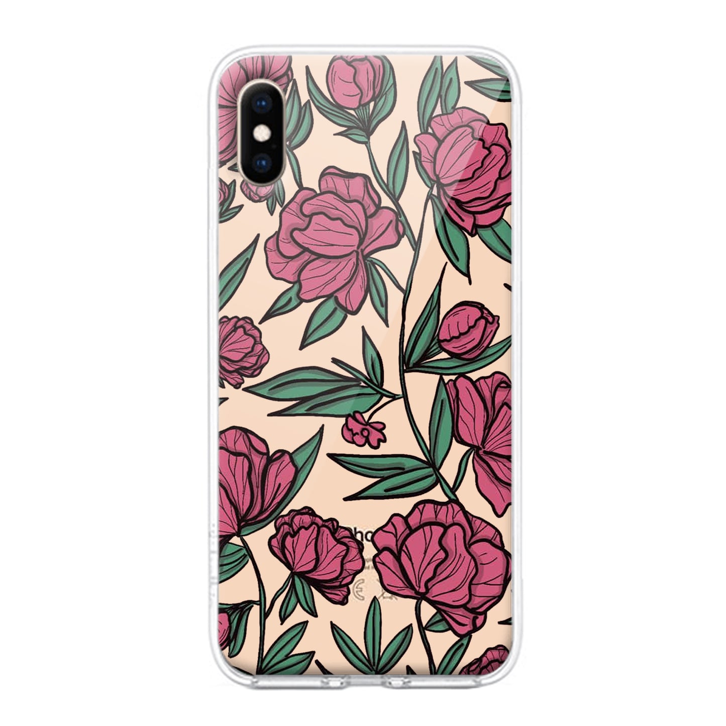 Wild Rose Transparent Silicon Case For iPhone