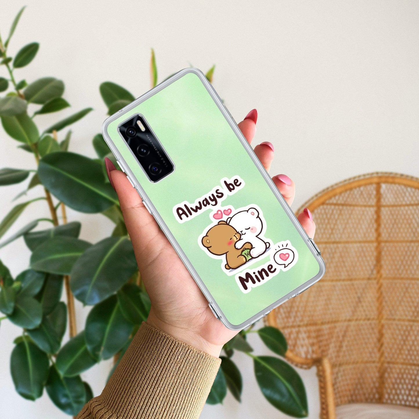 Cute Cuddle Bears Transparent Silicon Case For Vivo