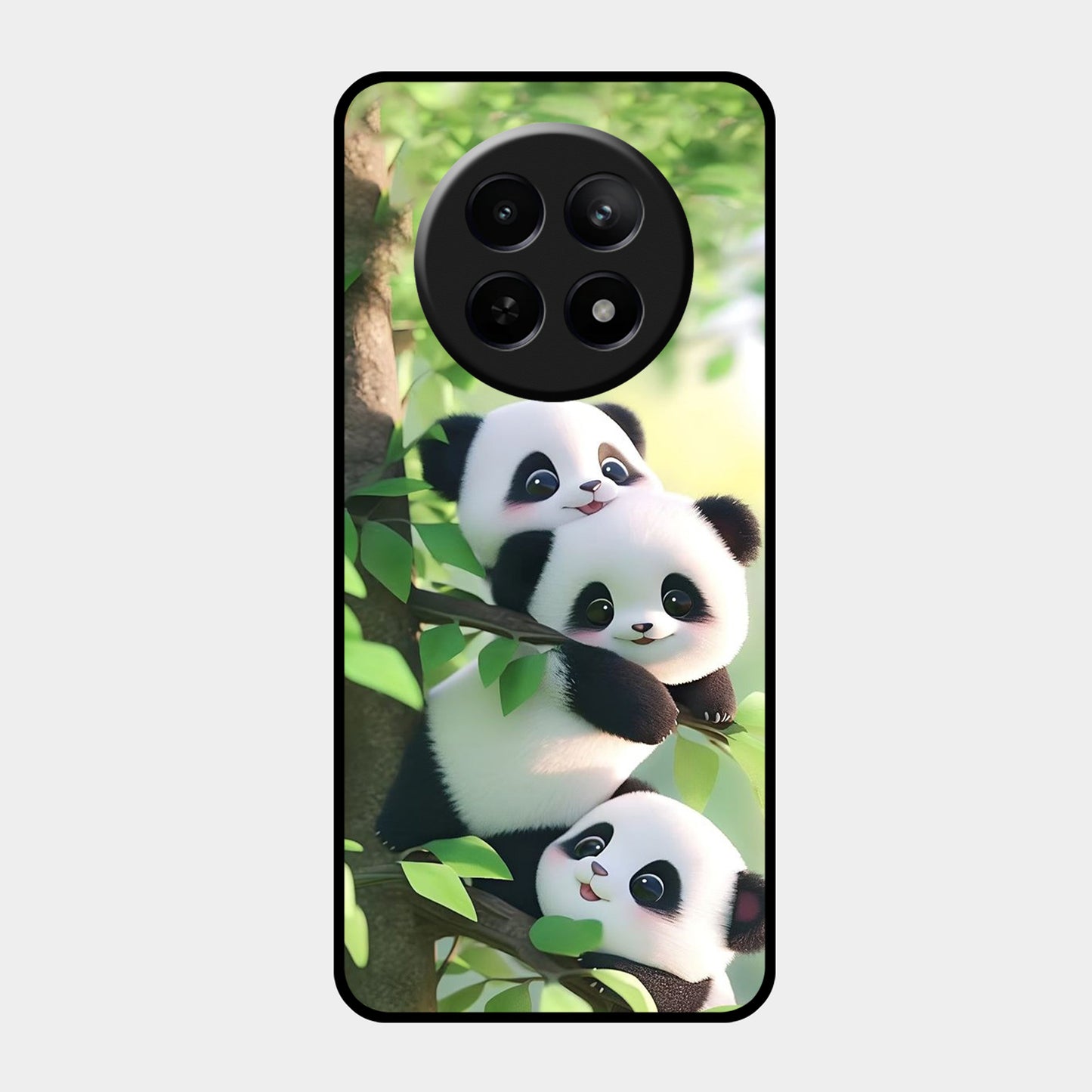 Panda Glossy Metal Case Cover For Realme