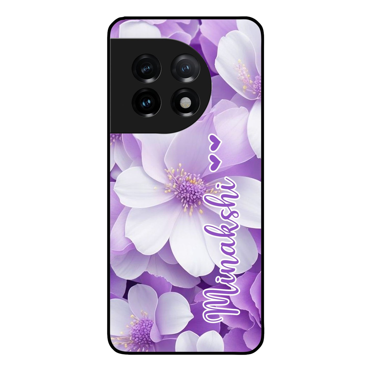 Awesome Purple Floral Glossy Customised Metal Case Cover  For OnePlus